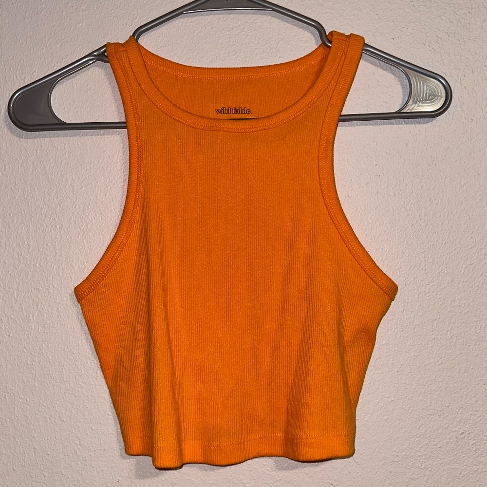 Orange Wild Fable Cropped Tank Top